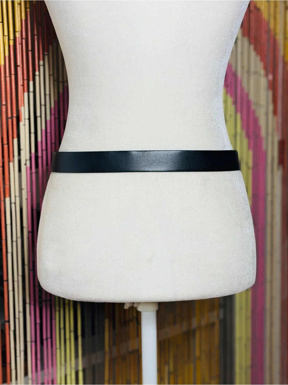 Vintage J.Crew Black Italian Leather Belt Made in USA - Picture 2 of 6